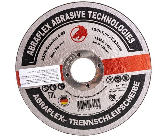 Круг отрезной по металлу + нержавейке (125x1,6x22 мм) Abraflex А125162223 