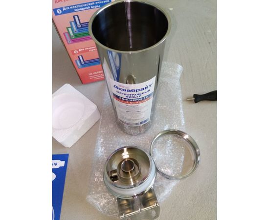 Магистральный фильтр Аквабрайт АБФ-НЕРЖ-12 из нержавеющей стали типоразмер SlimLine 10 33668:3327 – изображение 11