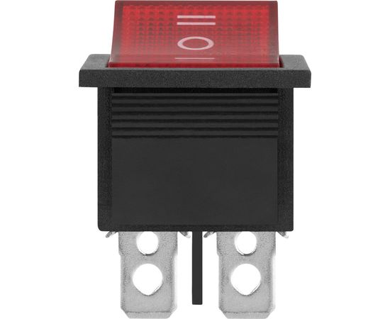 Клавишный выключатель duwi красный с подсветкой 6 контактов, 250В, 16А, ВКЛ-ВЫКЛ-ВКЛ тип RWB-509, 26842 0 – изображение 2