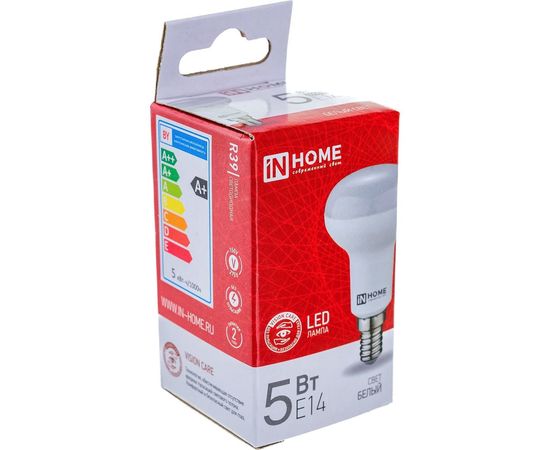 Светодиодная лампа IN HOME LED-R39-VC 5Вт 230В Е14 4000К 410Лм 4690612030852 – изображение 2