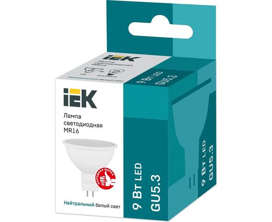 Лампа IEK LED MR16 софит 9вт 230В 4000К GU5.3 LLE-MR16-9-230-40-GU5 – изображение 2