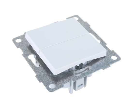 Выключатель GUSI ELECTRIC Ugra 2 клавиши, СУ,10А,250В, белый С11В2-001 – изображение 2