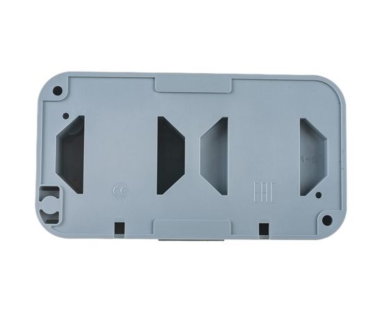 Блок Bylectrica 2 выключателя + розетка с заземляющим контактом ОУ IP54, серия ПРАЛЕСКА АКВА, серый, 2В-РЦ-659 03 – изображение 3