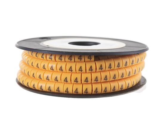 Кабель-маркер STEKKER 4 для провода сеч.4мм, желтый, CBMR40-4 39114 – изображение 3