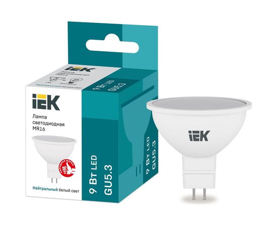 Лампа IEK LED MR16 софит 9вт 230В 4000К GU5.3 LLE-MR16-9-230-40-GU5 – изображение 3