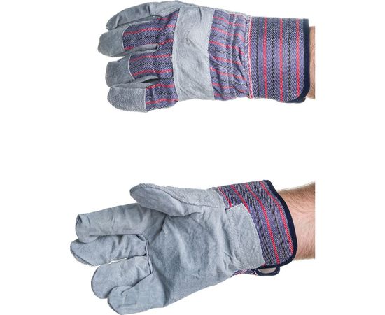 Спилковые комбинированные перчатки ZOLDER, размер 10.5, DH004 – изображение 3