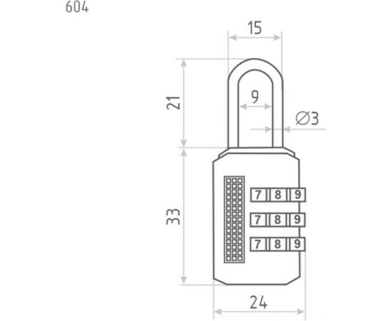 Навесной кодовый замок НОРА-М 604 голубой 17068 – изображение 4