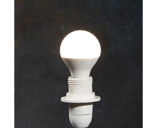 Светодиодная лампа REXANT, шарик, 7,5 Вт, E14, 713 лм, 2700 K, теплый свет 604-031 – изображение 4