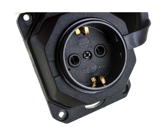 Колодка AY-KA 1 гнездо, с заземлением, c крышкой каучуковая 5510000 – изображение 5