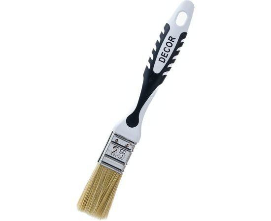 Кисть DECOR Black White универсальная 25х15мм, светлая смешанная щетина, 2К ручка 880-025 