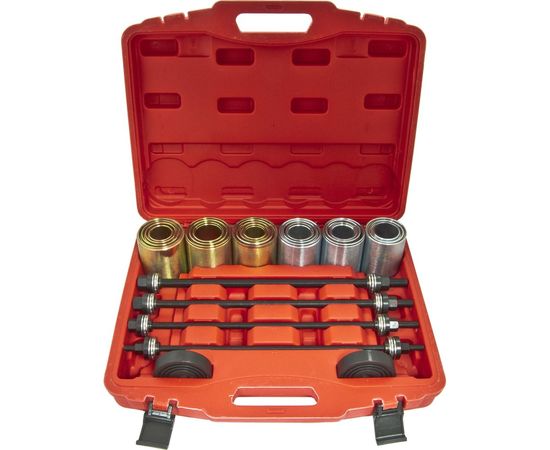 Набор для замены сайлентблоков, втулок и подшипников ЭВРИКА универсальный, 26 предметов, в кейсе ER-86601 