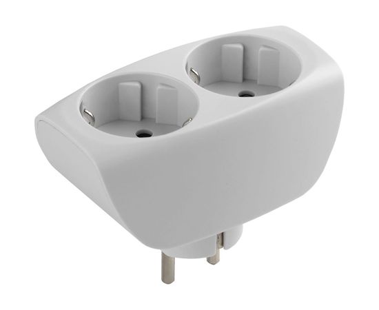 Тройник с заземлением и шторками SP-2e-W ЭРА белый, 2 гнезда ЭРА C0045528 