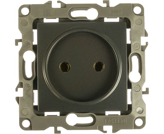 Розетка ЭРА 12-2105-05 2P, 16A-250В, IP20, антрацит Б0018258 