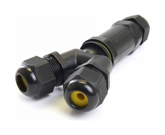 Водонепроницаемый соединитель-коннектор для проводов Y FERON клемма 3pin, черный LD522/LD529 41461 – изображение 2