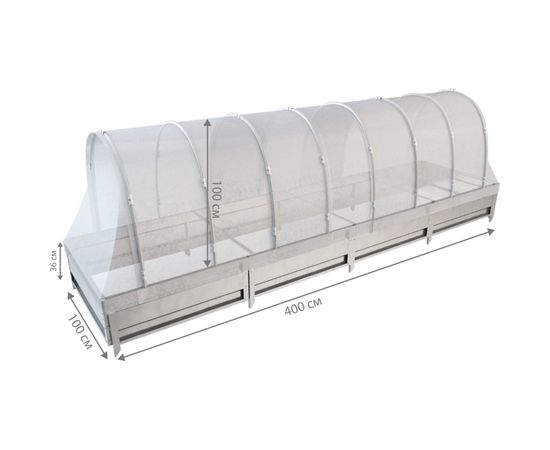 Арочный парник со спанбондом на грядке 36 см Delta-Park 4 м 3004003_2 – изображение 2