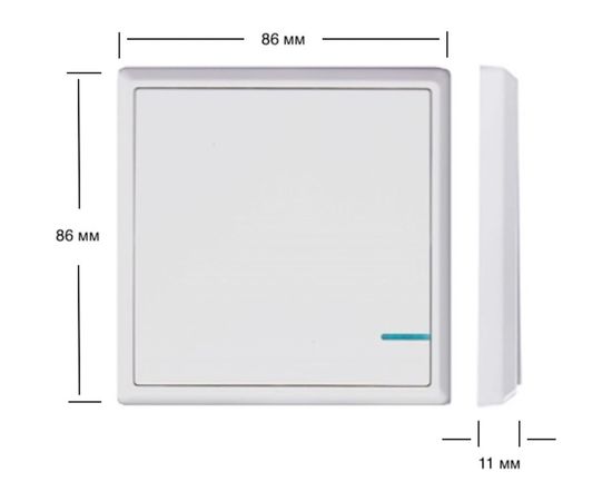 Беспроводной выключатель GRITT Practic 1 клавиша, белый комплект 1 выключатель, 1 радиореле 1000Вт 11101 – изображение 2