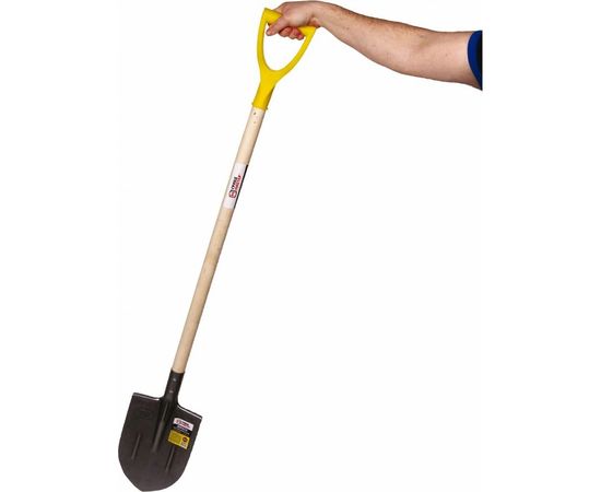 Штыковая лопата из рельсовой стали ГРАНДМАСТЕР 21х36 см, высота 130 см, деревянный черенок 70999 – изображение 3