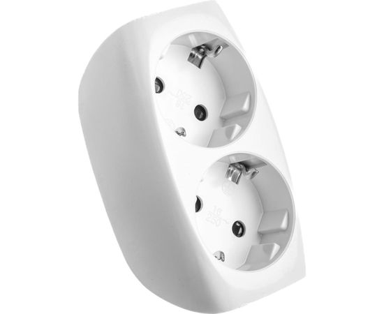Тройник с заземлением и шторками SP-2e-W ЭРА белый, 2 гнезда ЭРА C0045528 – изображение 3