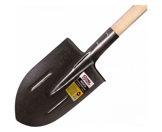 Штыковая лопата из рельсовой стали ГРАНДМАСТЕР 21х36 см, высота 130 см, деревянный черенок 70999 – изображение 4