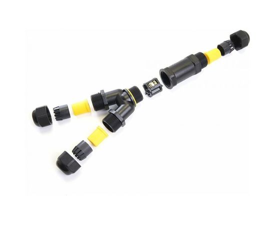 Водонепроницаемый соединитель-коннектор для проводов Y FERON клемма 3pin, черный LD522/LD529 41461 – изображение 4