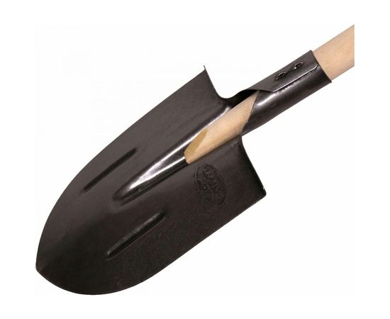 Штыковая лопата из рельсовой стали ГРАНДМАСТЕР 21х36 см, высота 130 см, деревянный черенок 70999 – изображение 5