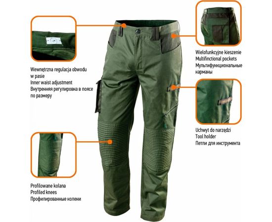 Брюки рабочие NEO Tools цвет оливковый, размер XXXL 81-222-XXXL – изображение 6