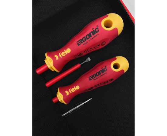 Набор отверток Felo Ergonic SL, PH, PZ +/-, отвертка тестер сети и диэлектрическиие бокорезы 160 мм 41390504 – изображение 7
