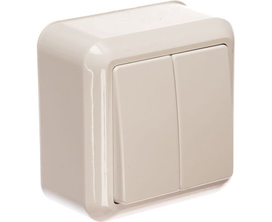 Выключатель Кунцево-Электро ОПТИМА открытой установки, двухклавишный, 10А А510-380 8003 