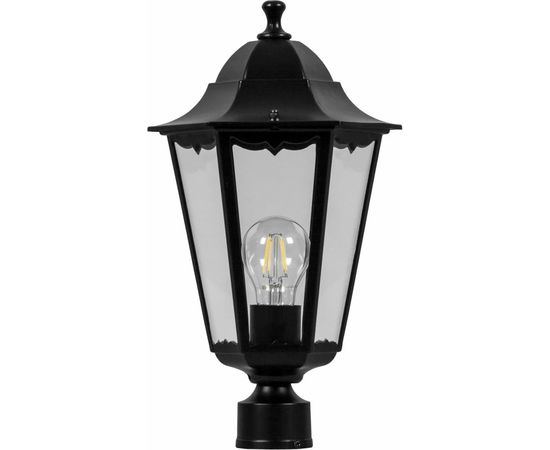 Садово-парковый светильник, шестигранный на столб 60W E27 230V, черный Feron 6103 11056 