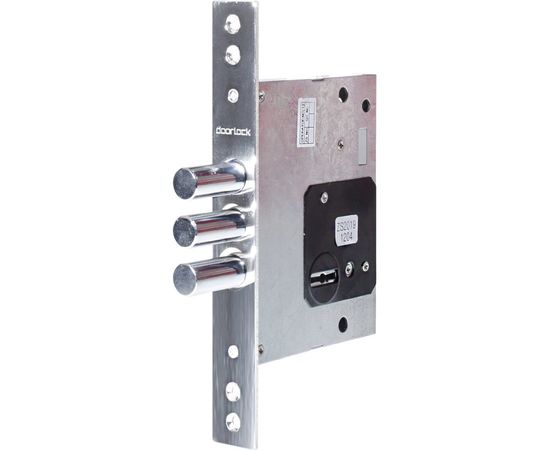 Корпус сувальдного замка DOORLOCK DL9257K/Z/60мм, 5 ключей, хромированная фронтальная планка 28х220мм, диаметр ригелей 16мм 75334 