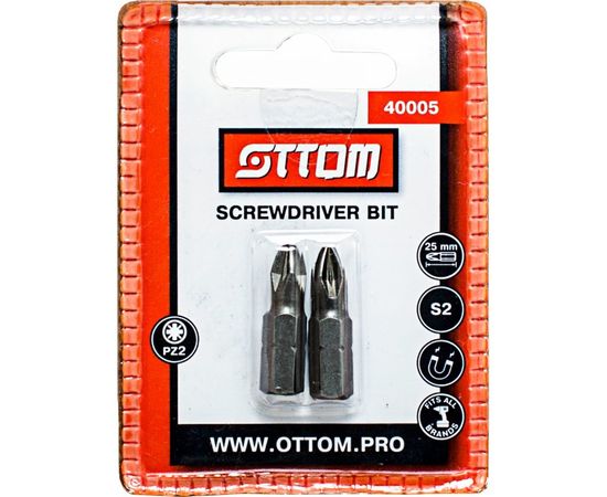 Бита PZ2x25 мм (S2, 2 шт) OTTOM 40005 