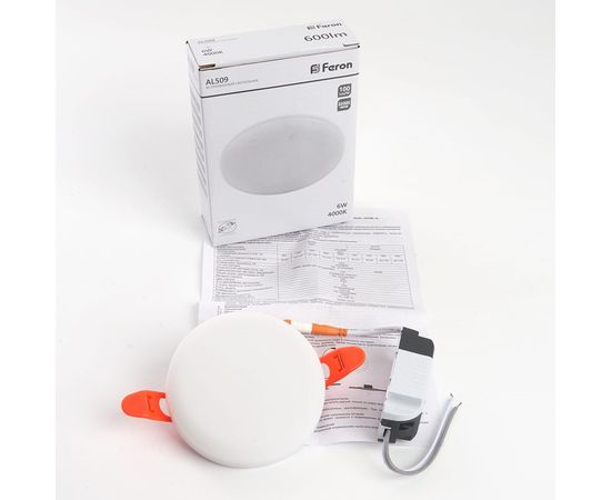 Встраиваемый светодиодный светильник FERON с регулируемым монтажным диаметром, 6W, 4000K, 600Lm, AL509 41207 – изображение 12