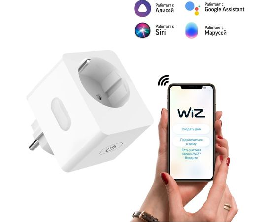 Сетевой переходник GAUSS, умная розетка Smart Home 2300W 207-253V 10А IP20 c заземлением 1/6 5510122 – изображение 2