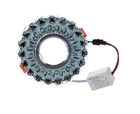 Встраиваемый потолочный светильник FERON со светодиод подсветкой, прозрач, хром, CD922 28897 – изображение 2