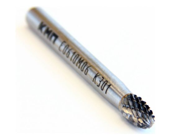 Борфреза твердосплавная ВК8 по металлу форма E овальная (6x10x6х60 мм) КМП E0610M06 K301 – изображение 2