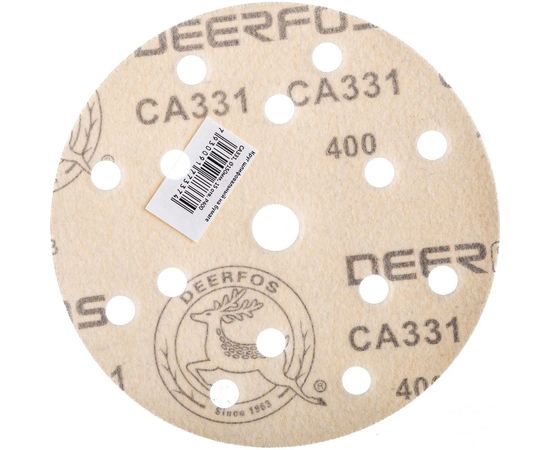 Круг шлифовальный на бумаге СА331 (150 мм; 15 отверстий; Р400) Deerfos 7930091773374 – изображение 2