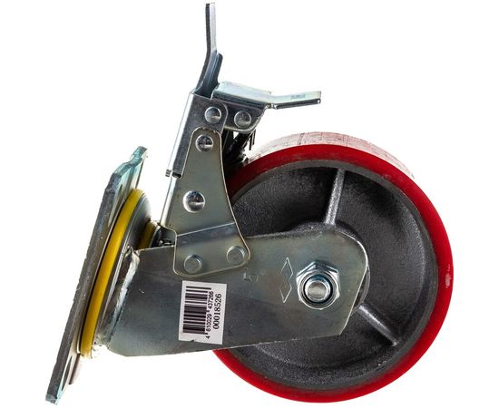 Колесо большегрузное с полиуретановой шинкой С-4102-DUS поворотное, с тормозом, г/п 600 кг, 124 мм EURO-LIFT 00018526 – изображение 3