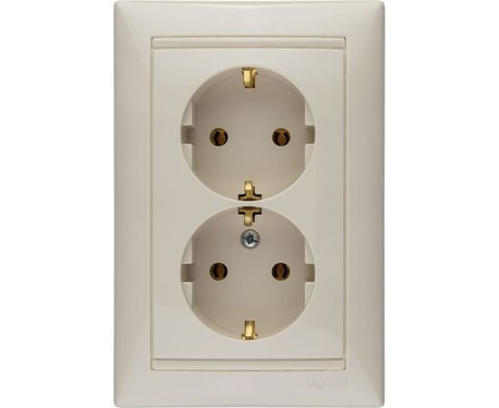 Розетка Legrand 2-м СП Valena в сборе с заземлением слоновая кость Leg 774370 – изображение 3