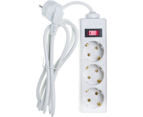 Сетевой фильтр ExeGate SP-3-1.8W 3 евро с заземлением, 1.8м, выключатель с подсветкой, белый 221178 – изображение 4