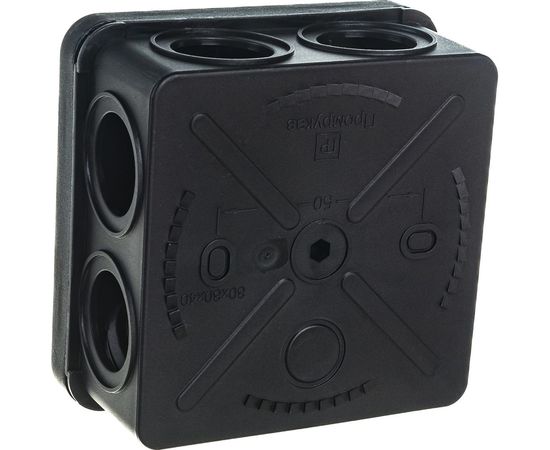 Распределительная коробка Промрукав для о/п безгалогенная HF черная 80х80х40 1 шт 40-0210-9005 – изображение 4