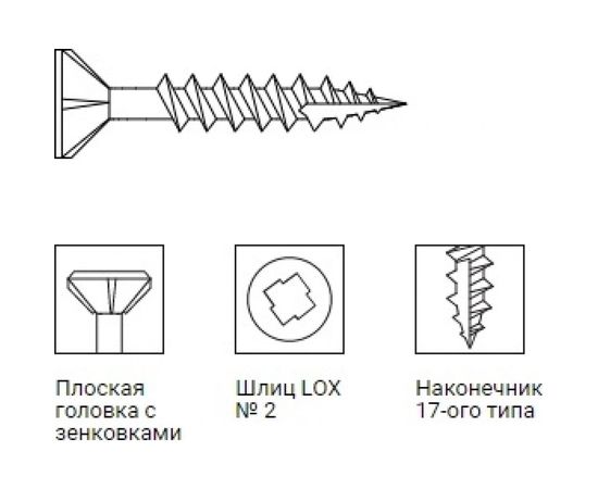 Самонарезающий винт с острым концом Grabber LOX 4,2х38 мм Grabbergard 200 шт DIY+ бита 25 мм WL8150RGE-200DIY-LOX – изображение 4