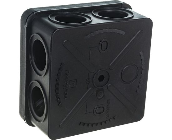 Распределительная коробка Промрукав для о/п безгалогенная HF черная 80х80х40 1 шт 40-0210-9005 – изображение 5