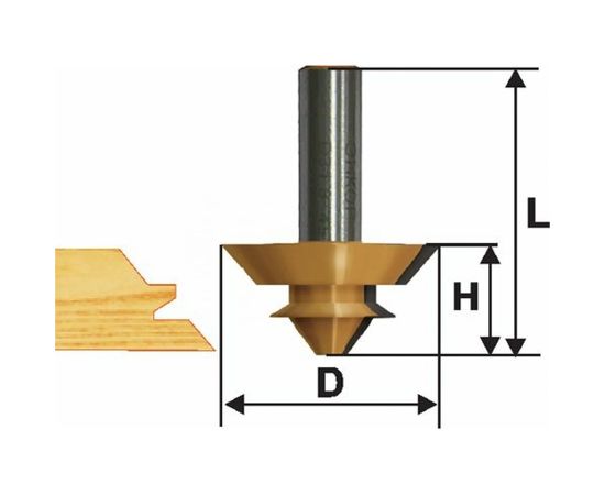 Фреза комбинированная универсальная (44.5х21 мм; хвостовик 12 мм) по дереву Энкор 10611 – изображение 5