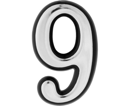 Дверная цифра ""9"" TUNDRA пластиковая, цвет хром, 1 шт. 5206114 