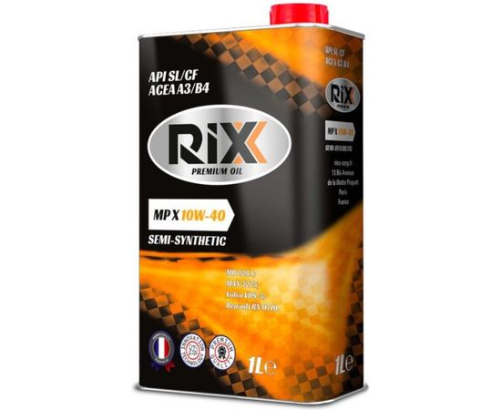 Моторное масло RIXX п/синт MP X 10W-40 SL/CF 1 л новая банка RX0001MPX 