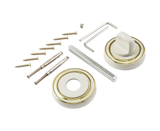 Завертка к ручкам РЕНЦ BIG белый / золото блестящее INBK 16 W/GP 