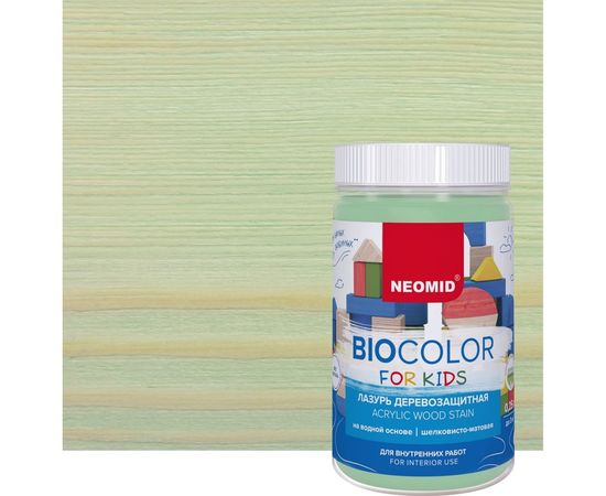 Лазурь мятная Neomid Bio Color For Kids 0,25 л Н-BCFK-0,25/мятн 
