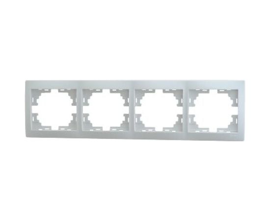 Четырехместная горизонтальная рамка LEZARD MIRA б/ вст белый 701-0200-149 