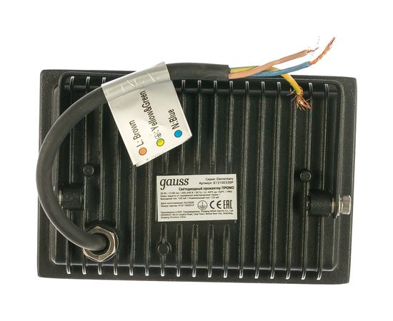 Светодиодный прожектор Gauss Elementary 30W 2100lm IP65 6500К черный ПРОМО 613100330P – изображение 2