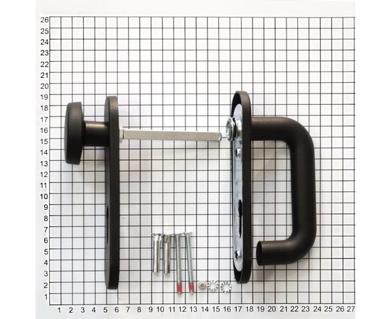 Кноб/нажимная ручка для противопожарных дверей DOORLOCK V S38KP-KNOB/F PZ72 серия Variant, на короткой накладке, черная, А=52-75мм 79054 – изображение 2